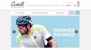 Screenshot of Castelli Cafe website with summer savings promotion